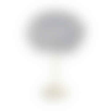 Lampe de table Eos plume gris clair moyenne avec pied Santé en laiton brossé