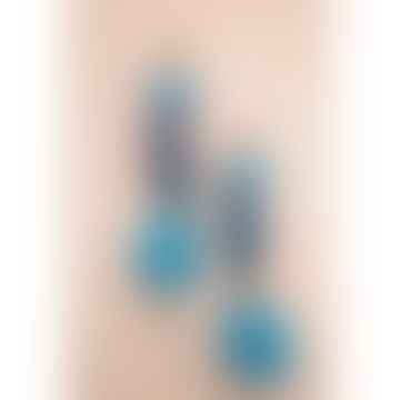 Boucles d'oreilles de longues pierres bleues de Yumi Peralta