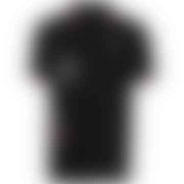 Graphic Applique Polo Shirt Black