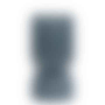 Lampe de table à piles en verre gris bleu nervuré