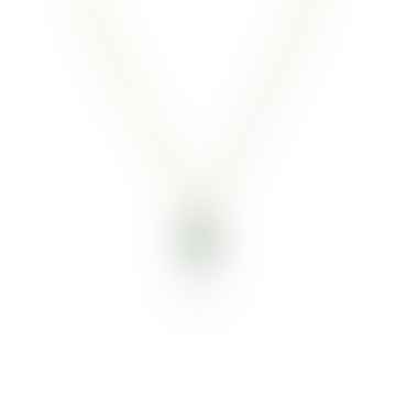 Aqua Glass Charm Gold Necklace