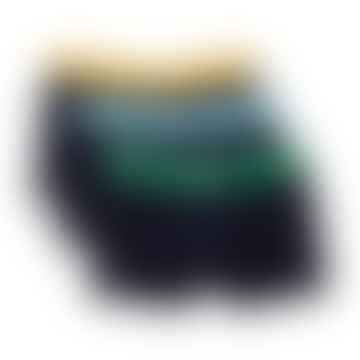 Terchette da 3 pacchetti di cotone blu scuro con cintura giallo verde blu