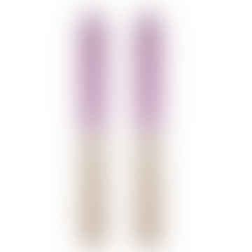 Conjunto de dos velas bañadas Purple / Taupe