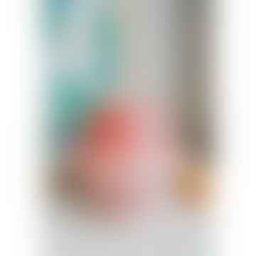 Lucia Pink Murano 70 S Stil Pilz-Streifen-Glas-Tischlampe