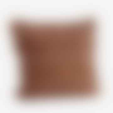 Coussin carré imprimé marron rose