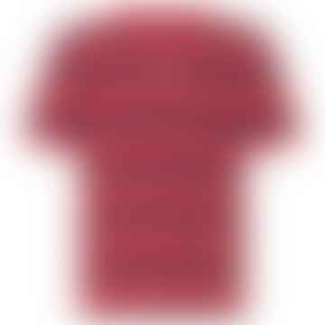 Center Graphic Stripe T Shirt Deep Crimson