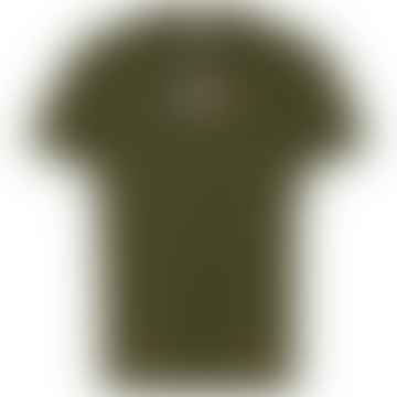 Camiseta de impresión de entrada oliva oscura