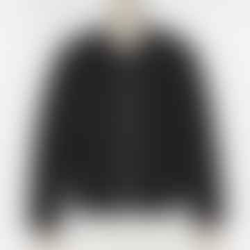 Reversible Military Canvas Sherpa Liner Jacket Black