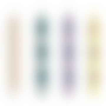 4pced colored striped candles set