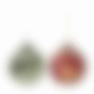 Set of 2 Multicolored Glass Balls Loba 10cm