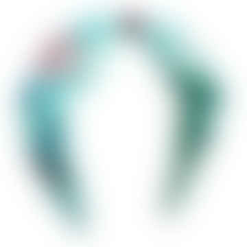 Diadema de nudo de lentejuelas con cuentas turquesa