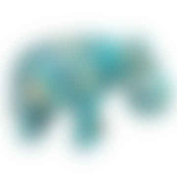 Petite bougie Swazi Animal Fairtrade en motif turquoise