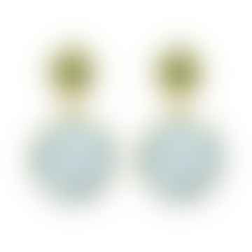 Polkadot Earrings Blue Topaz Peridot