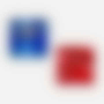 40x40cm marco de madera blanca azules y rojos juguetones de 2 fotografías
