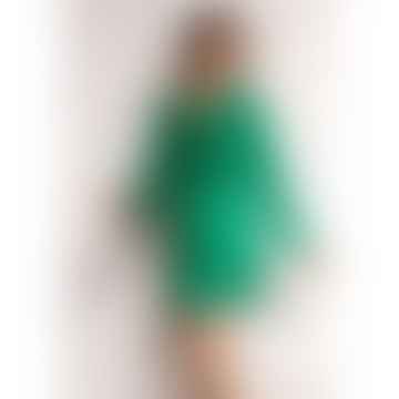 Poppy Satin Button Dress Green