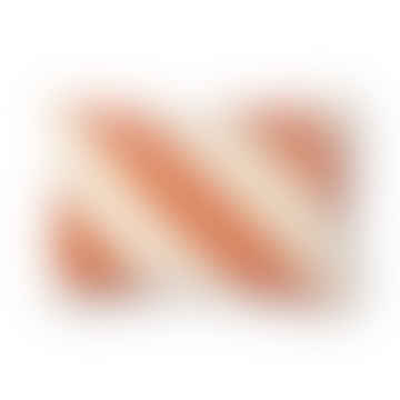 Coussin de velours rectangulaire avec rayures diagonales orange