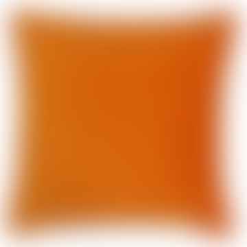 Coussin orange avec tuyauterie rose 55x55cm
