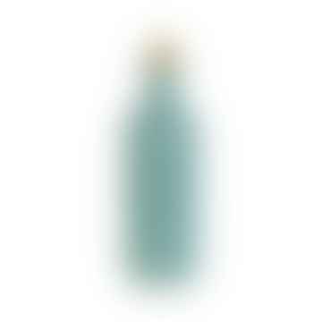 Tall Turquoise Blue Glass Bottle Candle Holder