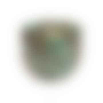 Pot de verre de tortue vert de style rétro en grand (16 x 18.5cm)