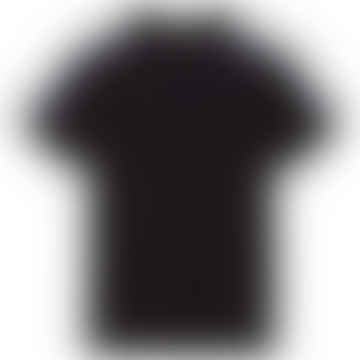 Contrast Tape Shoulder T-Shirt - Black