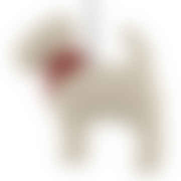 Perro colgante decorativo de algodón beige