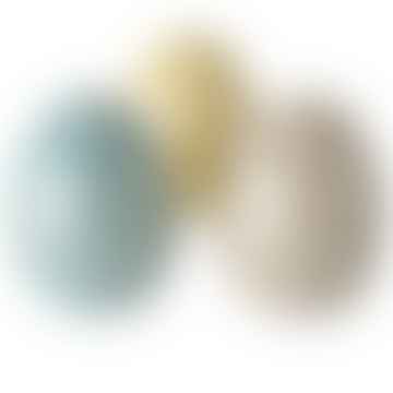 Ornamento di uovo di Pasqua perlati in ceramica: beige, verde salvia o giallo