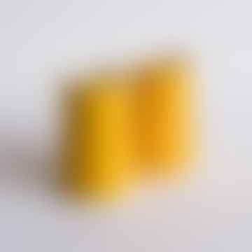 Pot à crème jaune curcuma - Lavage uni ou rayures Sgraffite