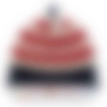 Baby Hat - Cream/red/navy Stripe