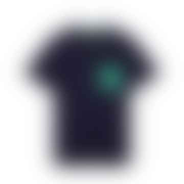 Kontrast-Taschen-T-Shirts-Navy & grüne Glasur