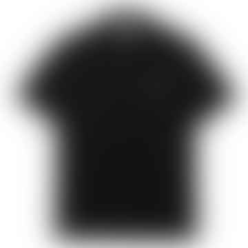 Gesticktes Baumwoll-Pique-Polo-Hemd schwarz