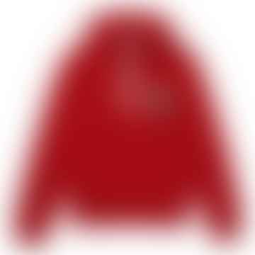 Pennants L Badge Hooded Cotton Fleece Sweatshirt Red