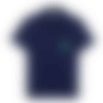 Regelmäßige Fit-Baumwoll-Pique-Taschen-Polo-Hemdblau