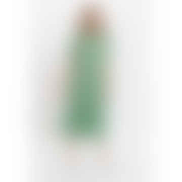 Louche Colleen Micro Flower Print Short Sleeve Tiered Midi Dress-green