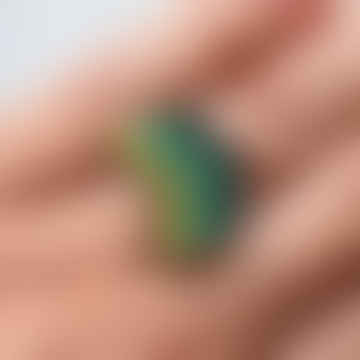 Glitter Chevron Ring (green)