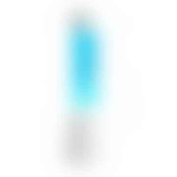 Lava lamp with white base and blue liquid