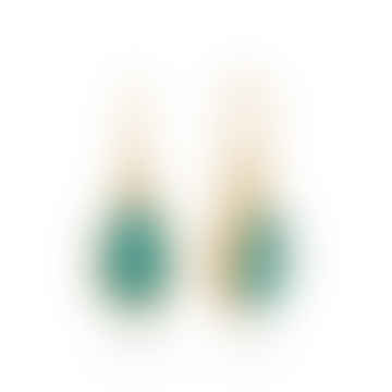 Turquoise Asymmetrical Drop Earrings Gold