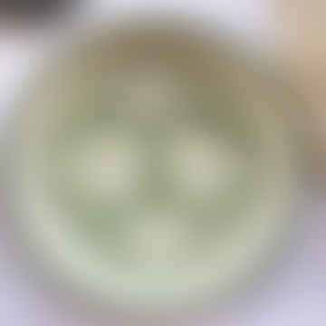 Moroccan "zwak" Tapas Plate In Olive Green & White