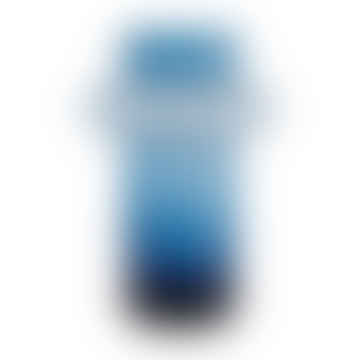 Lyngby Mouthblown Glass Vase Tube Shape 30 Cm Tall In Dark Blue