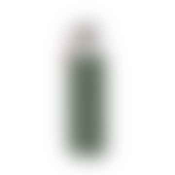 Schwarz -Blum -Wasserflasche in zähem Borosilikatglas mit Silikonabdeckung - Olive
