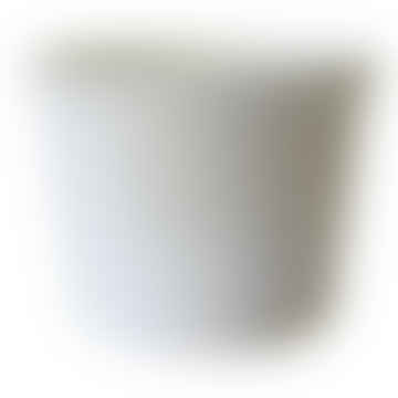Hachiman Vaso per Piante da Giardino Rotondo Poco Profondo No8-s Bianco Eco Carta Riciclata Mix 5,5l D240mm