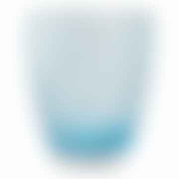 Italesse Vertigo Handcrafted Single Glass Tumbler In Blue  &  White