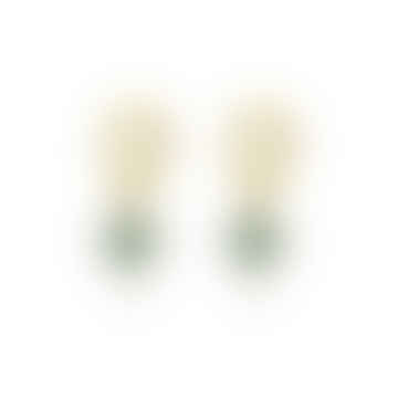 Theron Turquoise Cz Gold Hoop Earrings