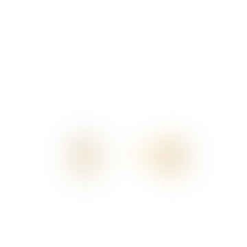 Optisch-weiße Emaille-Scheiben-Gold-Ohrstecker