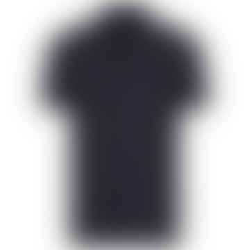 Slub-Poloshirt mit kleinem Logo auf der Brust - Marineblau