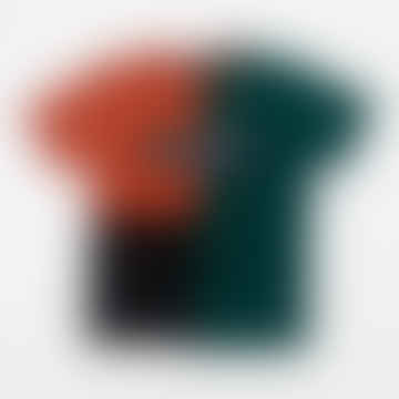 Tumble Colour Block T-Shirt in Orange, Green & Black