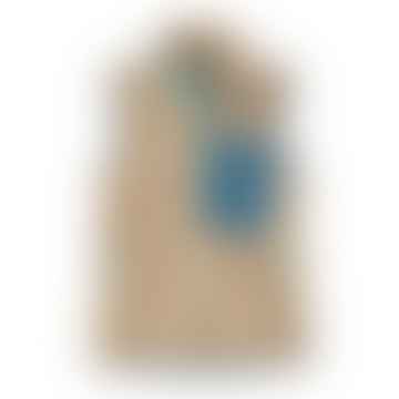Gilet Classic Retro-X Fleece Donna Dark Natural con azul ondulado