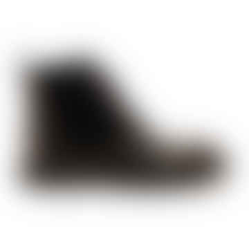 Andy Burlap | Botas de tobillo de crepe de cuero negro con textura