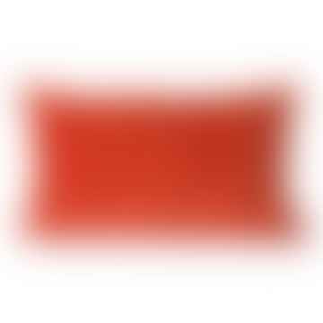 Coussin en velours rayé rouge / bordeaux (30x50)
