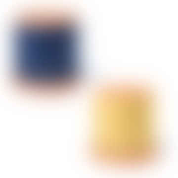 Set de 2 maceteros/ amarillo azul