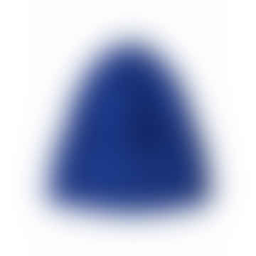 Weiße Blatt-Mütze aus gerippter Kaschmirmischung in Königsblau